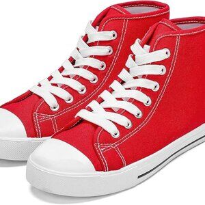 JOSINY Women's Canvas Shoes Sneakers Red